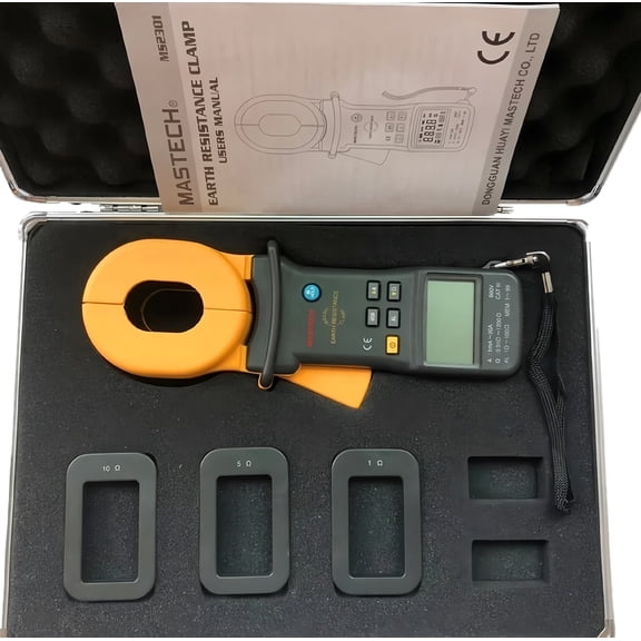 MASTECH MS2301 Protable 0.01Ohm High Accuracy Digital Advanced Earth Ground Resistance Clamp Meter Tester Megohmmeter Earth Ground Resistance Tester(MS2301)