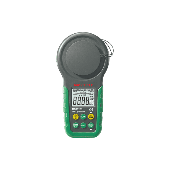 MASTECH MS6612B Digital Luxmeter 200,000 Multifunction Illuminometer Lux Light Meter Test Spectra Auto Range Peak High Accuracy(MS6612B)
