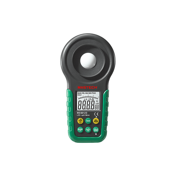 MASTECH MS6612D Digital Luxmeter 200,000 Multifunction Illuminometer Lux Light Meter Test Spectra Auto Range Peak High Accuracy(MS6612D)
