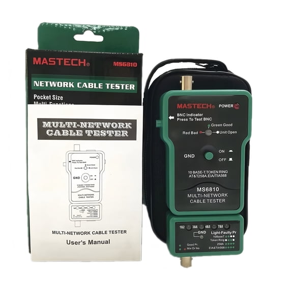 MASTECH MS6810 Wire & Cable Testers Portable Professional Multi Network Cable Tester Meter RJ45 BNC Tests for Coaxial Cable Lan Tester