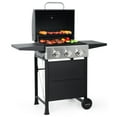 thumbnail image 1 of MASTER COOK 3 Burner Propane Gas Grill, 30,000 BTU BBQ Grill with Two Folding Shelves and Wheels, 1 of 11