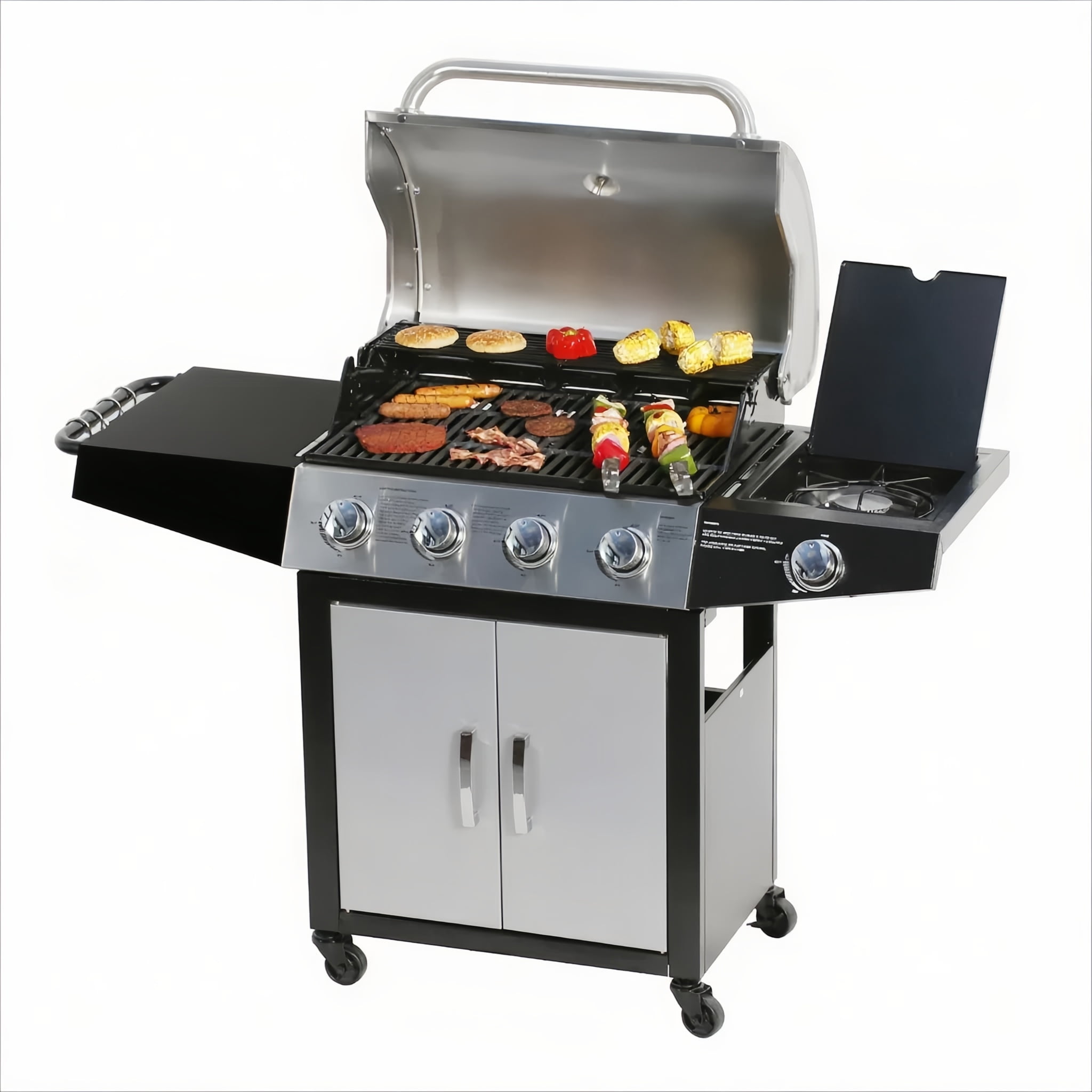 MASTER COOK Propane Grill, BBQ 4-Burner Cabinet Style Grill Propane ...