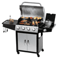 thumbnail image 1 of MASTER COOK 4+1 Burners Propane Gas Grill, 52,000 BTU Cabinet BBQ Grill with Side Stove, 518 Sqin Cooking Area, Stainless Steel, 1 of 8