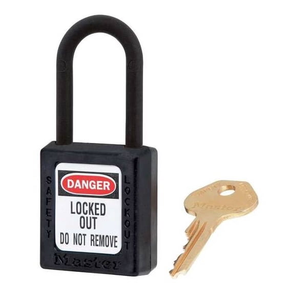 MASTER LOCK 406KAS12BLK Lockout Padlock,KA,Black,1-3/4"H,PK12