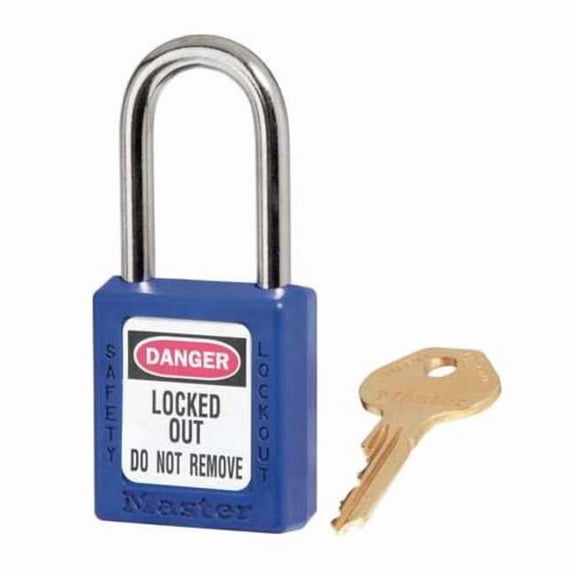 MASTER LOCK 410KAS12BLU Lockout Padlock,KA,Blue,1-3/4"H,PK12