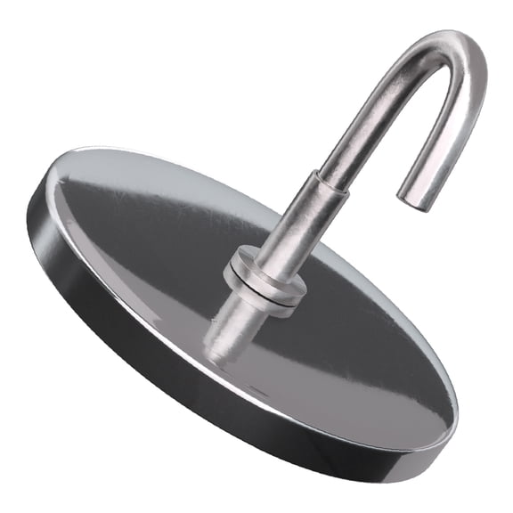 Master Magnetics Handi Hook™ Magnet - 2" Diameter, 1.25" Height, Chrome, 07218