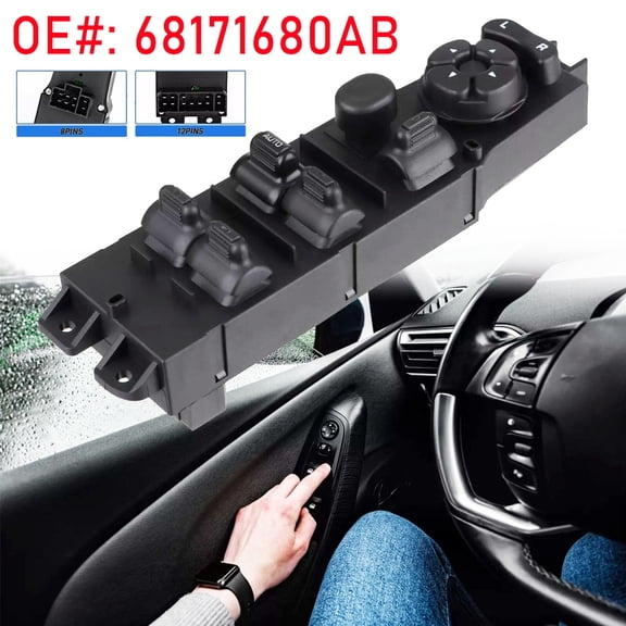 MASTER POWER WINDOW SWITCH FOR 2002 - 2009 DODGE RAM 1500 2500 TRUCK 68171680AB