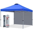 thumbnail image 1 of MASTERCANOPY 10 x 10ft Pop-up Canopy Tent with 1 Sidewall, Blue, 1 of 7