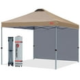 thumbnail image 1 of MASTERCANOPY 10 x 10ft Pop-up Canopy Tent with 1 Sidewall, Khaki, 1 of 7