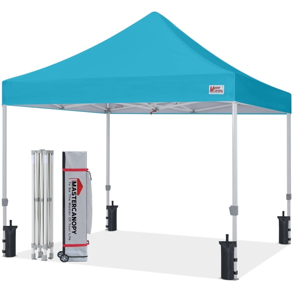 MASTERCANOPY 10 x 10ft Heavy-Duty Commercial Pop-up Canopy Tent, Sky Blue