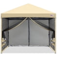 thumbnail image 1 of MASTERCANOPY 10 x 10ft Pop-up Canopy Tent with Mesh Walls, Beige, 1 of 6