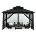 MASTERCANOPY 10' x 12' Outdoor Patio Gazebo, Steel Frame, Double Roof