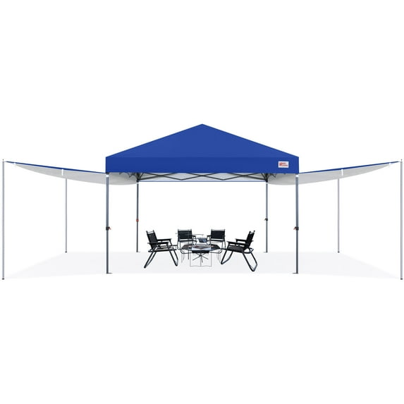 MASTERCANOPY 10 x 10ft Pop-up Canopy Tent with 2 Detachable Side Shades, Blue