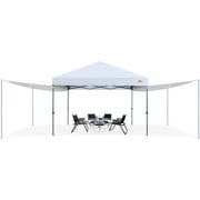MASTERCANOPY 10 x 10ft Pop-up Canopy Tent with 2 Detachable Side Shades, White