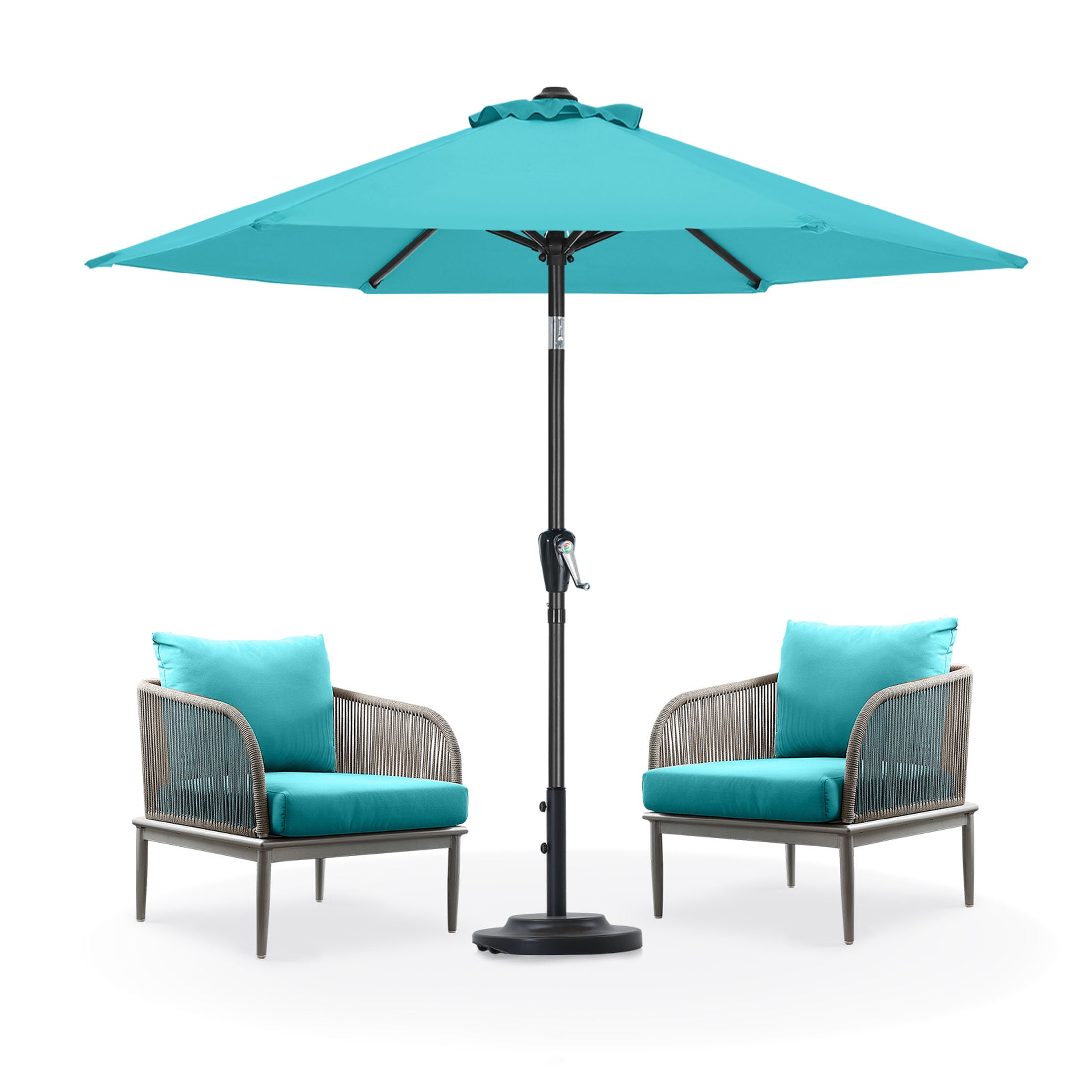 MASTERCANOPY 7.5ft Patio Market Umbrella with Tilt and Crank, Turquoise