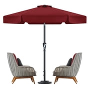 MASTERCANOPY 7.5ft Patio Market Umbrella with Valance, Tilt and Crank, Burgundy