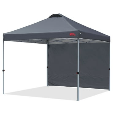 MASTERCANOPY 8' x 8' Easy Pop-up Canopy Tent Outdoor Shade Shelter with 1 Sidewall, Gray
