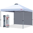 thumbnail image 1 of MASTERCANOPY 8 x 8ft Pop-up Canopy Tent with 1 Sidewall, White, 1 of 7