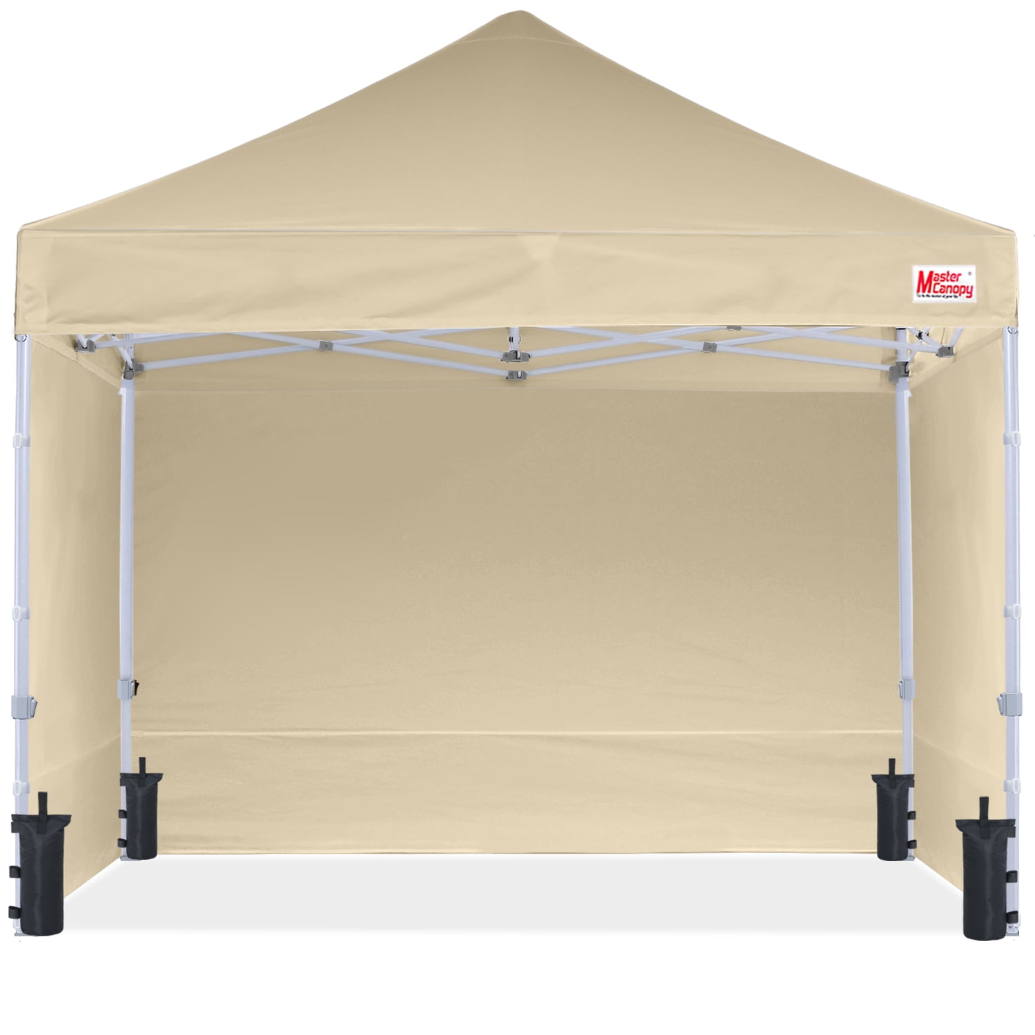 TopCamp Pop up Canopy Tent with Wall, 10 x 10 ft Heavy Duty Outdoor  Commercial Waterproof Tents with 4 Removable Walls Instant Sun Shelter  (Beige 10x10 EZ)