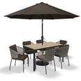 thumbnail image 1 of MASTERCANOPY 9ft Patio Market Umbrella with Tilt and Crank, Brown, 1 of 6