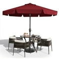 thumbnail image 1 of MASTERCANOPY 9ft Patio Market Umbrella with Valance, Tilt and Crank, Burgundy, 1 of 6