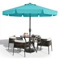 thumbnail image 1 of MASTERCANOPY 9ft Patio Market Umbrella with Valance, Tilt and Crank, Turquoise, 1 of 6