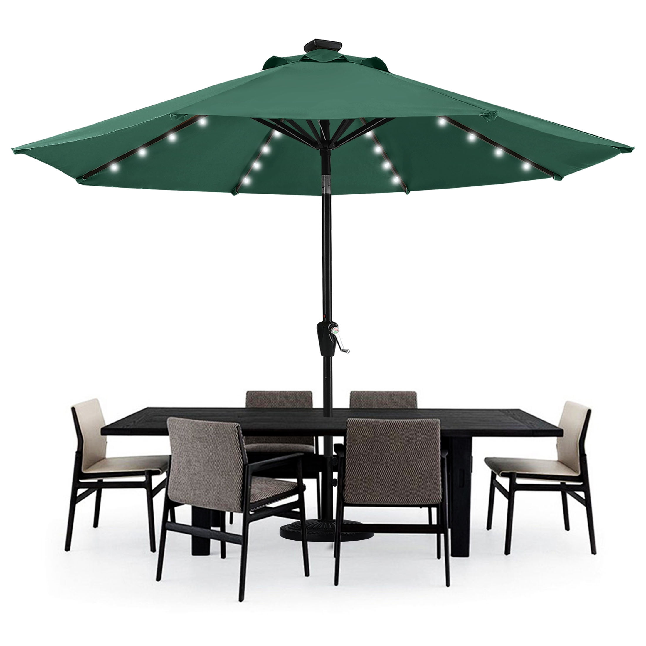 champagne patio umbrella LAZZO 15 ft. Large Patio Umbrella with LED Lights and Base, Rectangular Triple Shade for Patio Deck Garden in Champagne