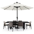 thumbnail image 1 of MASTERCANOPY 9ft Solar Patio Umbrella with LED Lights Tilt and Crank, Light Beige, 1 of 8