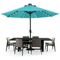 thumbnail image 1 of MASTERCANOPY 9ft Solar Patio Umbrella with LED Lights Tilt and Crank, Turquoise, 1 of 8