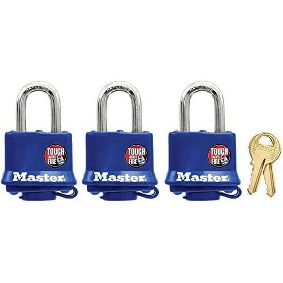 Master Lock Padlock 312TRI - Multicolor - 3 Pack