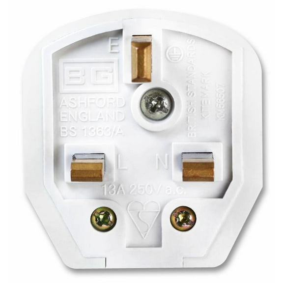 MASTERPLUG - 13A Black White Duty Mains Plug Supplied With 13A Fuse