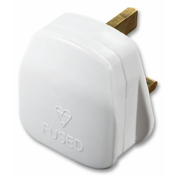 MASTERPLUG - 13A White Mains Plug Supplied With 13A Fuse