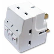 MASTERPLUG 3 Way Individually Switched Mains Adaptor Cube Plug 3x Sockets to 1