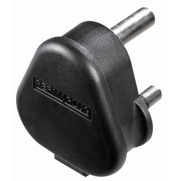 MASTERPLUG - Black 3 Pin, 15A Round UK Mains Plug