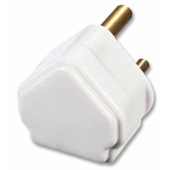 MASTERPLUG - White 3 Pin, 2A Round UK Mains Plug