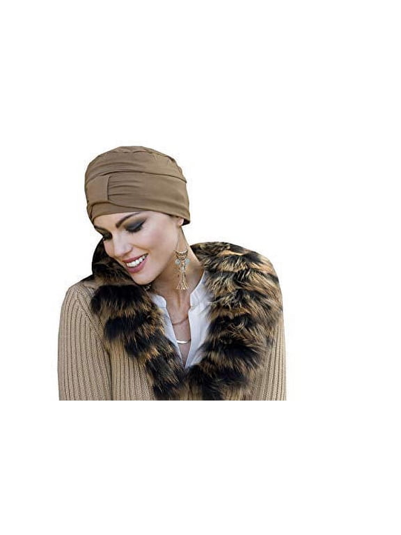 Chemo Organic Headwear - ELLIE | Cancer Headwear for Women with Hair Loss | Alopecia Hats & Coverings | 95% Bamboo Hat (Colour: Camel)