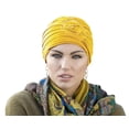 thumbnail image 1 of MASUMI Chemo Organic Headwear - PRIMROSE | Cancer Headwear for Women with Hair Loss | Alopecia Hats & Coverings | 95% Cotton Turban (Colour: Yellow Sunshine), 1 of 8