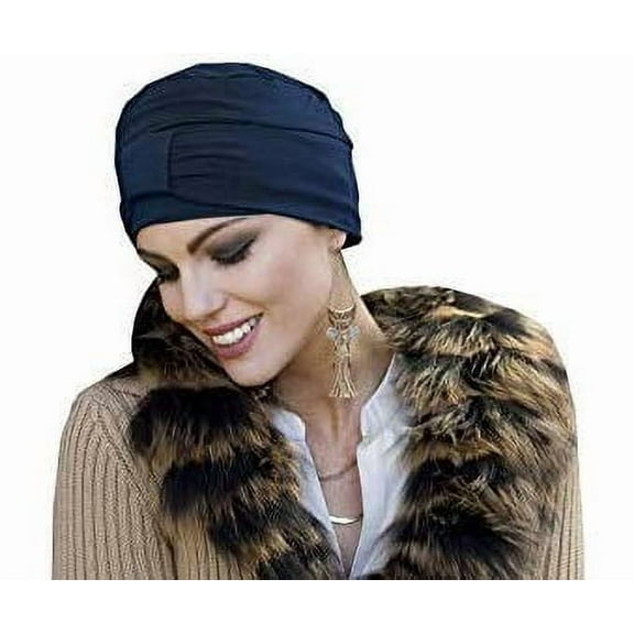 MASUMI Ellie Chemo Turban Headwear Hat for Hairloss - Navy Blue, One Size, Women's