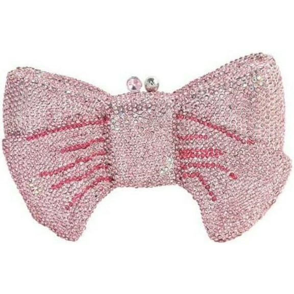 MASWLM Women Sweet Bowknot Crystal Evening Handbag Shiny Rhinestone Evening Clutch Bag Wedding Party Prom