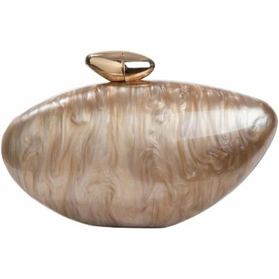MASWLM Women's Elegant Shell Shape Acrylic Clutch Bag Acrylic Marble Evening Bag for Wedding Party Prom