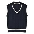 thumbnail image 1 of MASZONE Boys Christmas Sweater Toddler Boy Vest Boys and Toddlers' V-Neck Sweater Vest Girls Knit Cotton School Uniform Vest Kids Sleeveless Pullover Sweater VestNavy 2-3 Years, 1 of 4