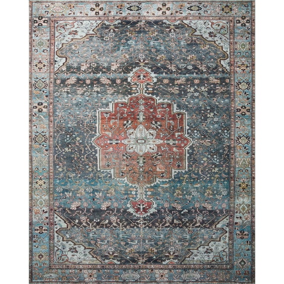 Loloi MARGOT MAT-05 OCEAN / BRICK 18" x 18" Sample