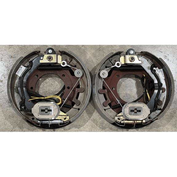(2) 10K HD 4" Electric Trailer Backing Plate Assem Brake Fits  Axle
