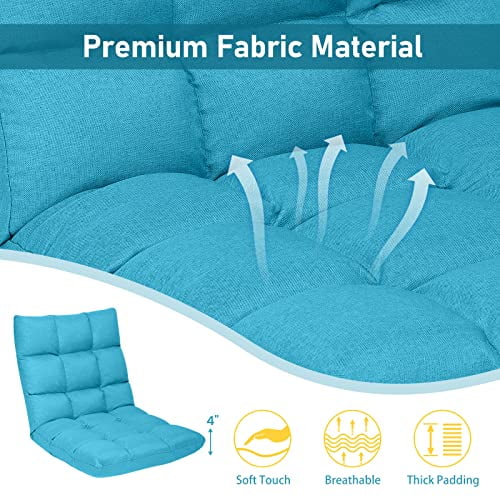 MAT EXPERT 14-Position Floor Chair, Floor Gaming Chair w/Resilience Sponge, Alloy Steel Frame, Padded Bed Couch Recliner, Floor Chair with Back Support for Reading, Meditating (Pea