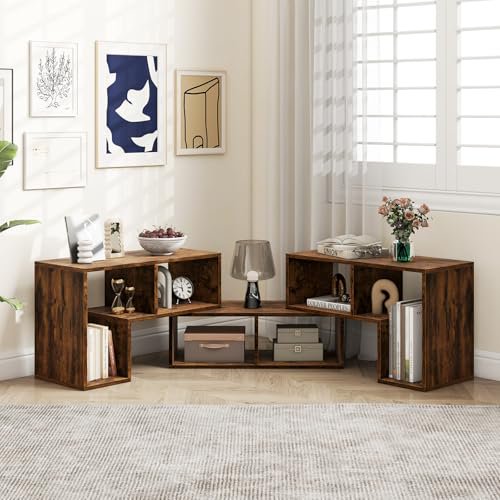 MAT EXPERT 3 Pieces TV Stand, Free-Combination Media Console with DIY Design for 50 to 65 Inch TV, Entertainment Center with Storage Cubes for Living Room, Bedroom (Brown)