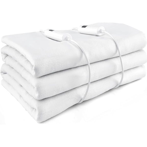 MAT EXPERT Heated Mattress Pad King, Machine Washable Electric Mattress Pad w/Dual Controller, 9 Heat Settings & 9H Auto Shut-Off, Overheat Protection, Fit Up to 10”, Bed Warmer, 80” x 78”, White