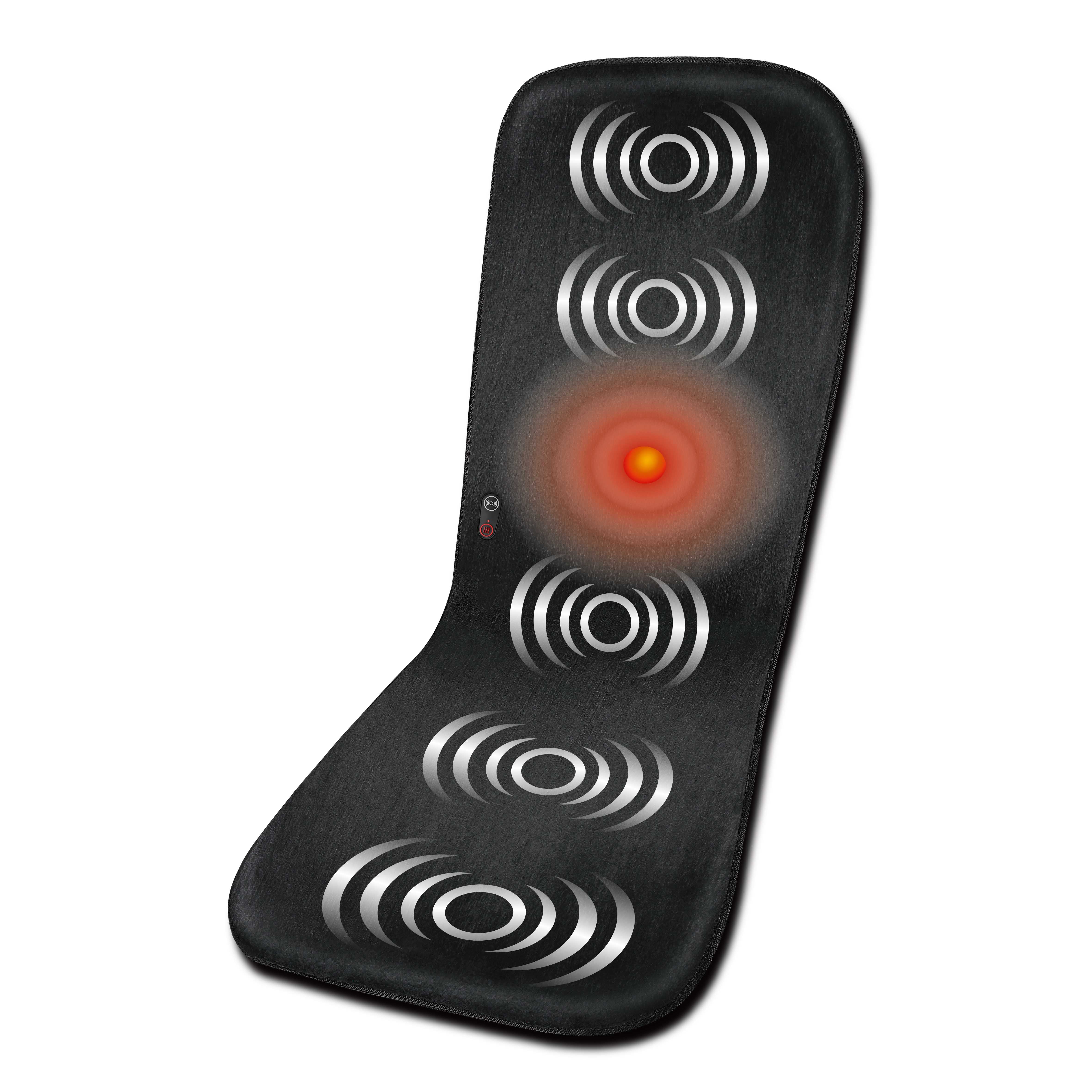 Health Touch Double-Sided Full Body Massage Mat, 5 Vibration Motors Massage with Soothing Heat, Black