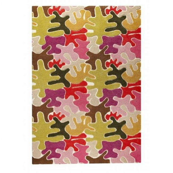 MAT Orange NOVJIGPIN052076 Jigsaw Pink & Multi Color Rectangle Area Rug- 5 ft. 2 in. x 7 ft. 6 in.