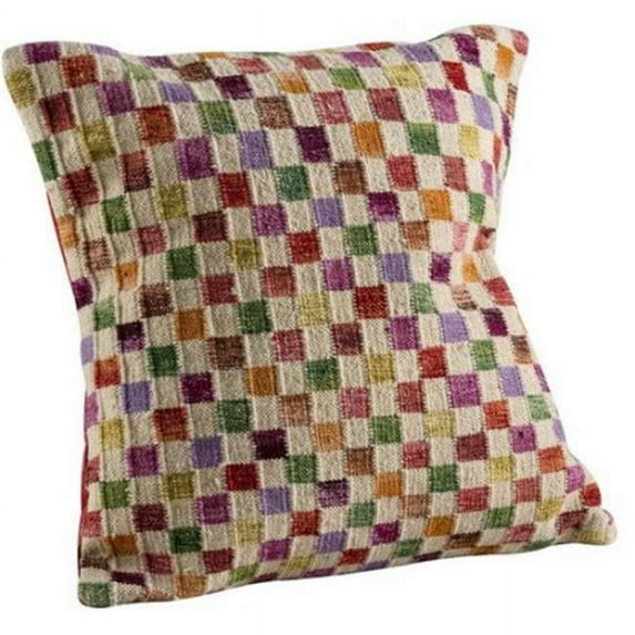 MAT The Basics CUSSBXWMI181800 Small Box White & Multi Color Square Cushions- 18 x 18 in.