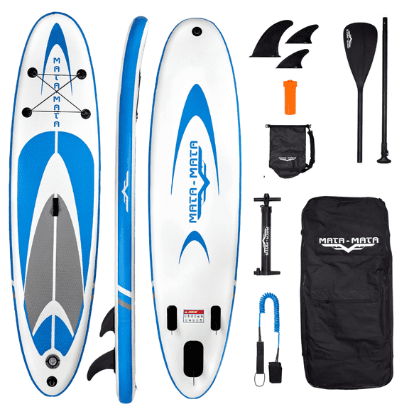 Mata Mata Blue Stream 10' Stand Up Paddle Board with Backpack, Waterproof Bag, Leash, Paddle, Pump